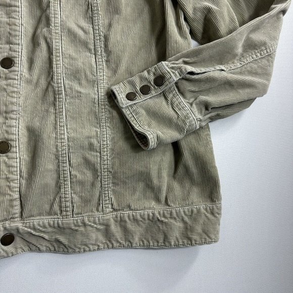 Vintage Tommy Hilfiger Woman Corduroy Trucker Jacket 2X Tan Cotton‎ Band Collar - Picture 6 of 12